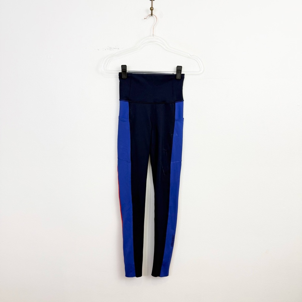 Cotopaxi Roso High Rise Colorblock Performance Leggings XS Blue Red Running - Picture 2 of 7